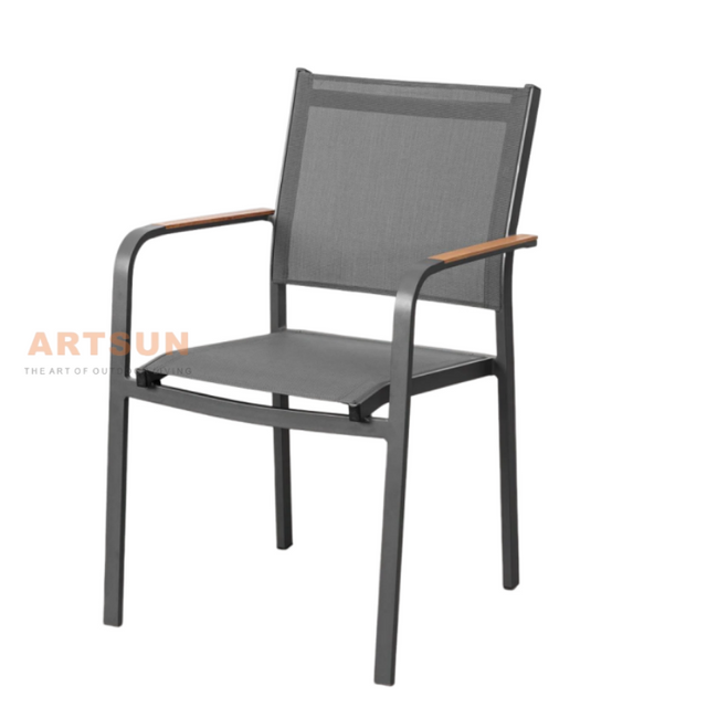 Cadeiras de jantar empilháveis ​​de design respirável para quintal