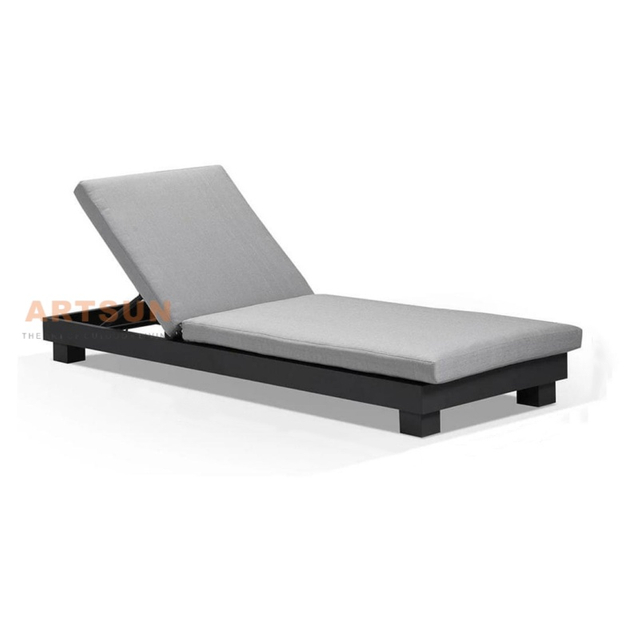 Estilo europeu de alumínio ao ar livre cama de sol espreguiçadeira com mesa lateral