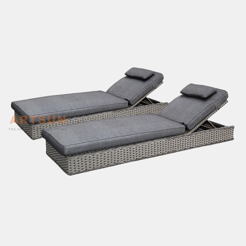  Reclinado de Rattan Sunger de Rattan para o Hotel Villa