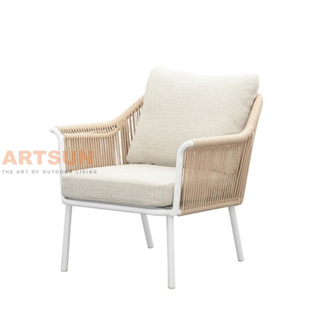 Sofá de corda de tecido externo eleganct atemporal