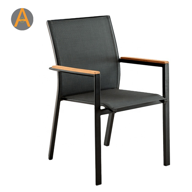Design moderno Móveis ao ar livre Cadeira de jardim de alumínio empilhável para café