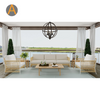 Cadeira moderna de lounge ao ar livre Boho com tecelagem e almofadas de corda para qualquer clima