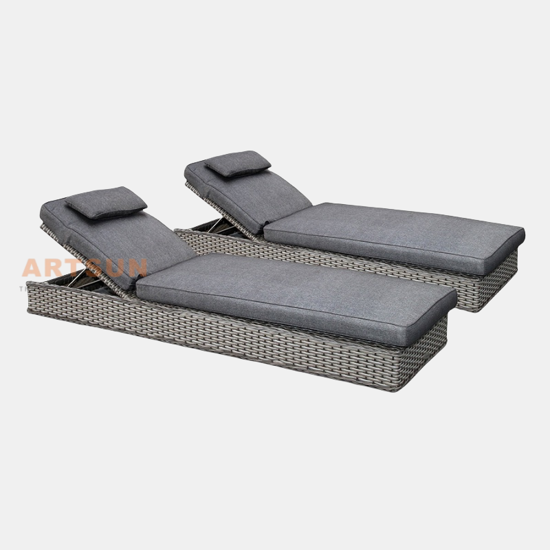  Reclinado de Rattan Sunger de Rattan para o Hotel Villa