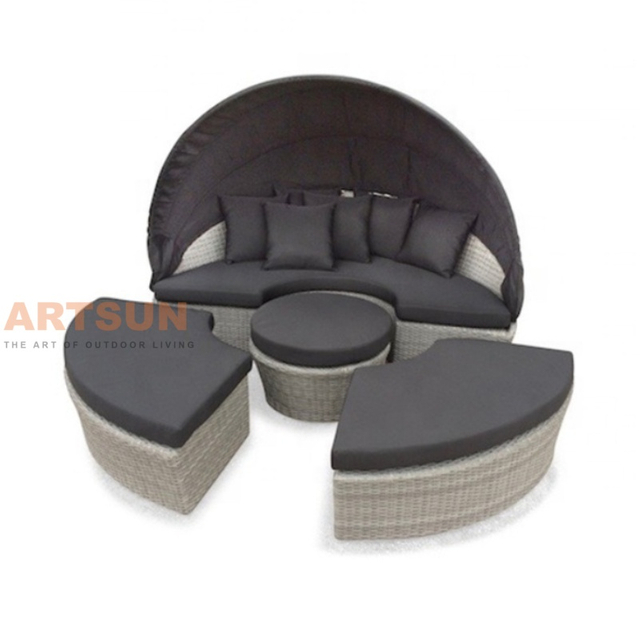 Design secional Móveis ao ar livre Rattan de tamanho grande