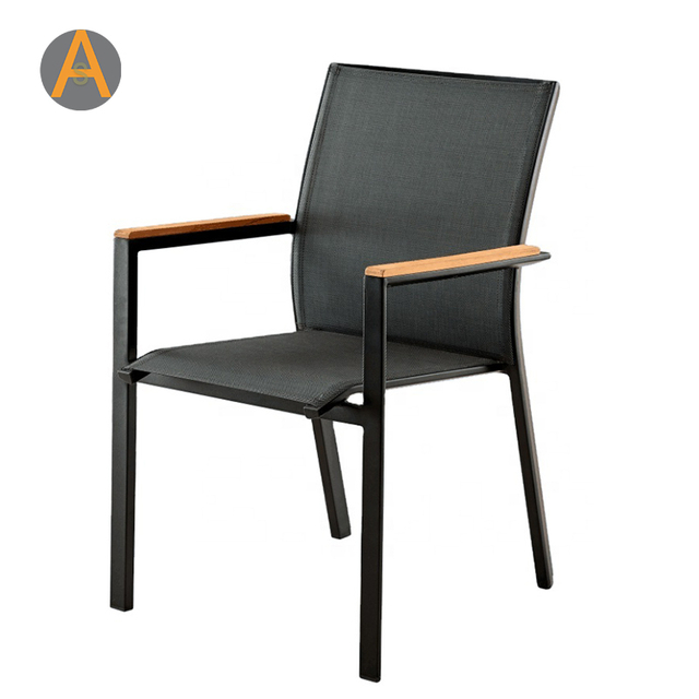 Design moderno Móveis ao ar livre Cadeira de jardim de alumínio empilhável para café