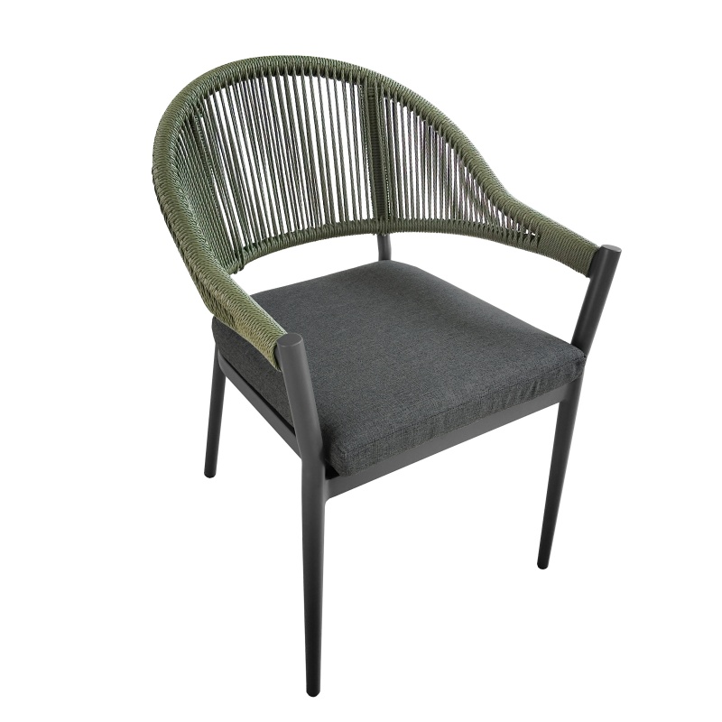 Cadeira de jardim de vime de vime de vime de metal por atacado de fábrica para varanda ao ar livre