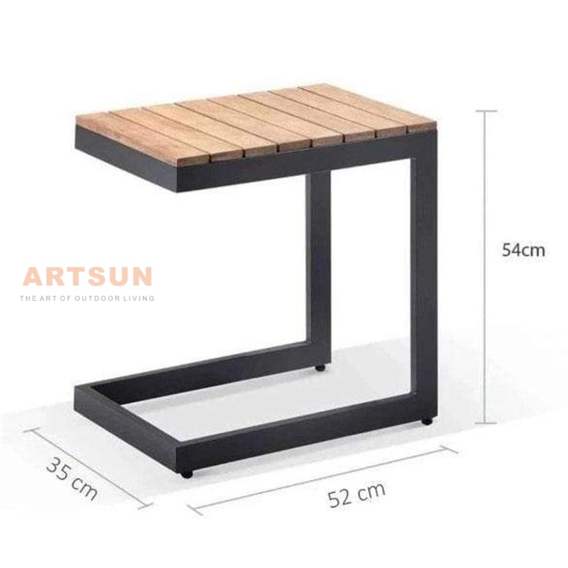 Estilo europeu de alumínio ao ar livre cama de sol espreguiçadeira com mesa lateral