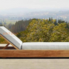 Hotel Resort Beach Single Teak Wood Chaise Lounge