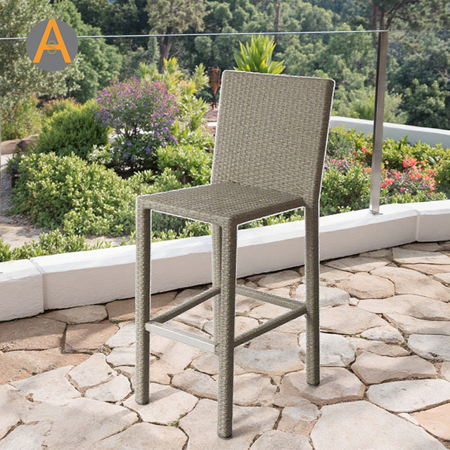 Factory Direct Wicker Rattan High Bar Chair para Outdoor