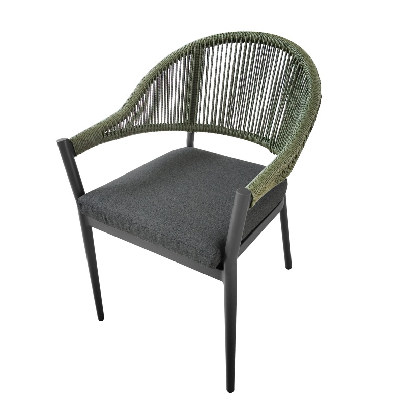 Cadeira de jardim de vime de vime de vime de metal por atacado de fábrica para varanda ao ar livre