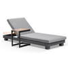 Estilo europeu de alumínio ao ar livre cama de sol espreguiçadeira com mesa lateral