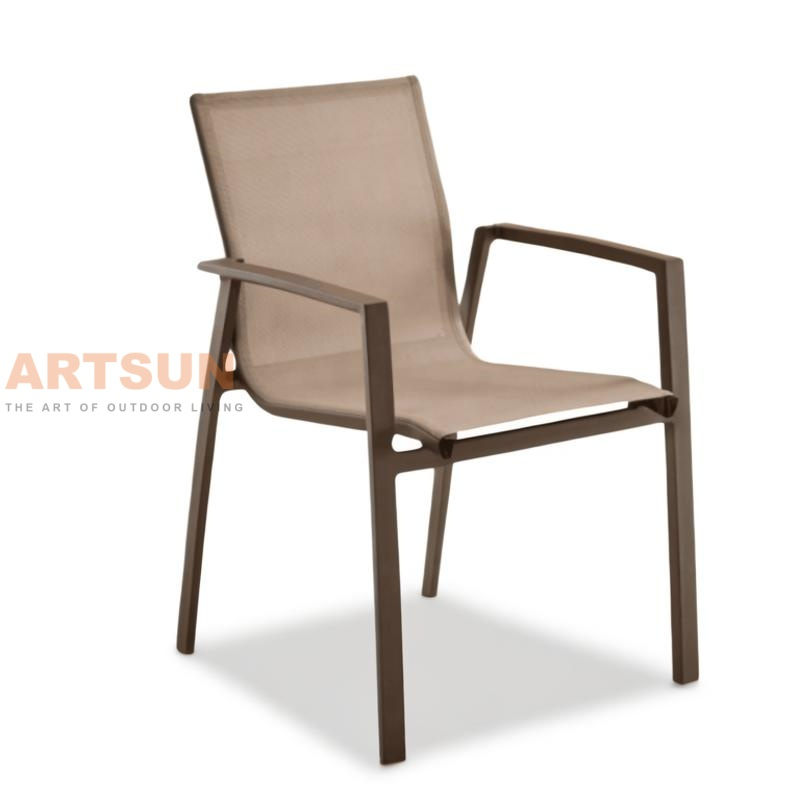 Cadeiras de jantar empilháveis ​​de design respirável para jardim ao ar livre