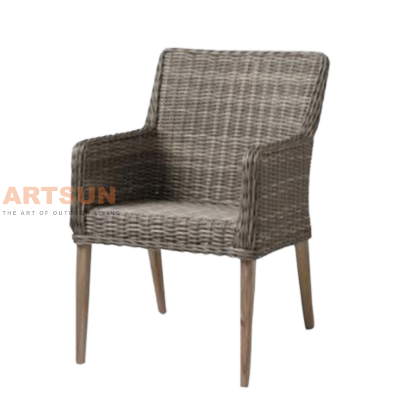  Cadeira de vime de jardim ao ar livre para terraço de quintal