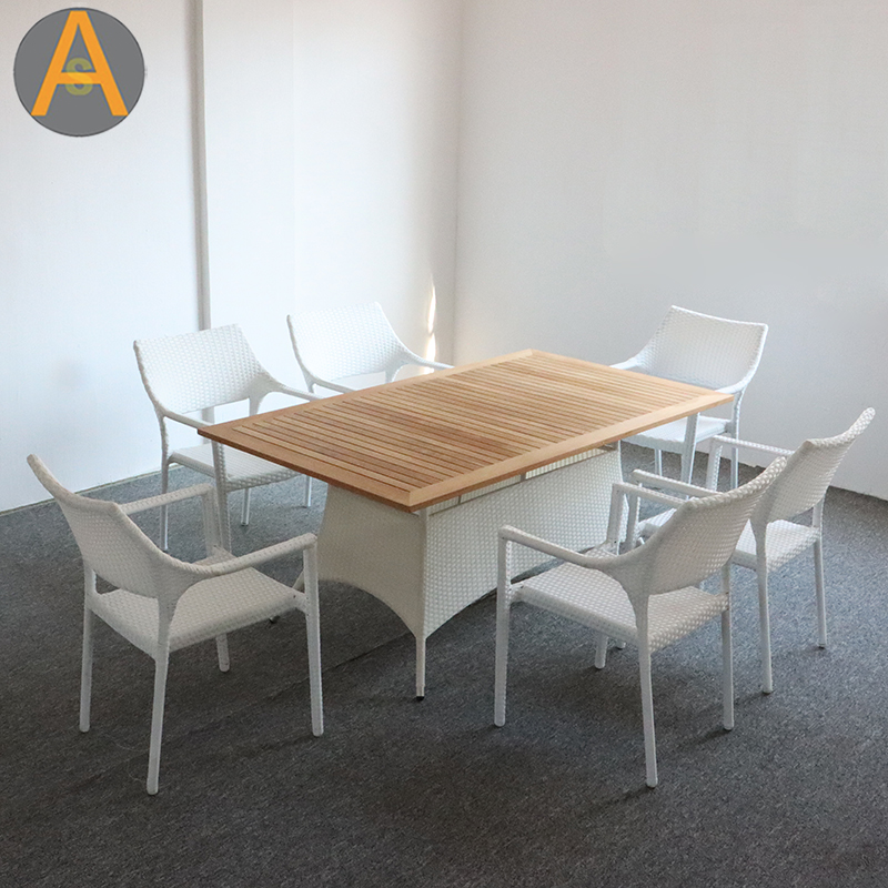 Conjunto de mesa de jardim de vime de alto desempenho