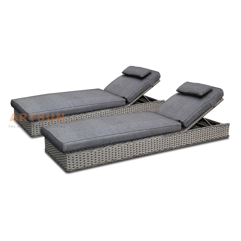  Reclinado de Rattan Sunger de Rattan para o Hotel Villa