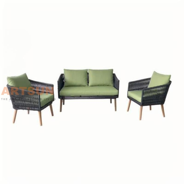 Sofá de jardim leve de corda de tecido mais popular para relaxar ao ar livre