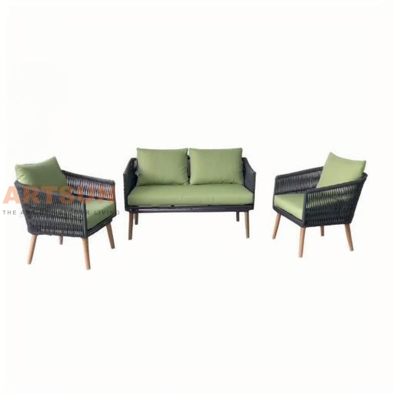 Sofá de jardim leve de corda de tecido mais popular para relaxar ao ar livre