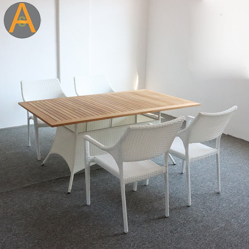 Conjunto de mesa de jardim de vime de alto desempenho