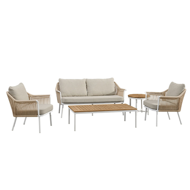 Conjunto de mobiliário de mobília ao ar livre no atacado Tecido 4pcs de sofá de jardim