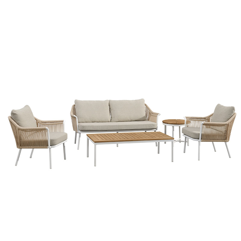Conjunto de mobiliário de mobília ao ar livre no atacado Tecido 4pcs de sofá de jardim