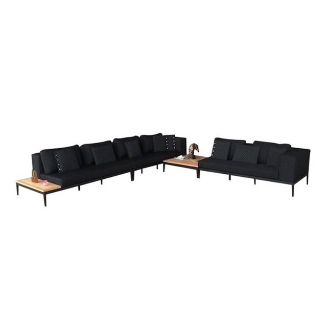 Conjunto de sofá seccional de lounge ao ar livre de madeira mais favorável