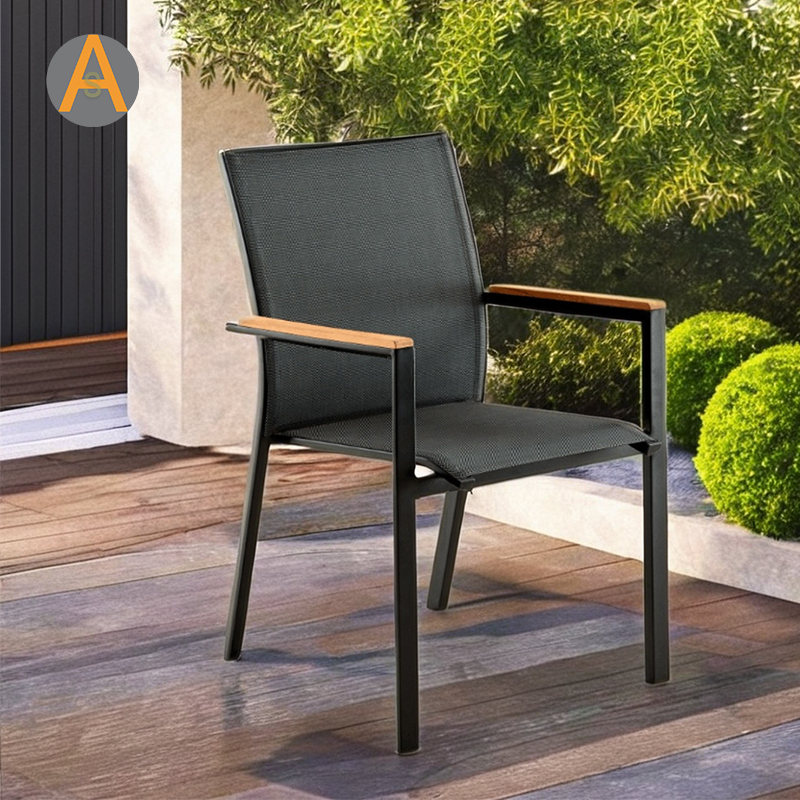 Design moderno Móveis ao ar livre Cadeira de jardim de alumínio empilhável para café