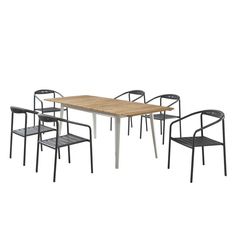Cadeiras de mesa ao ar livre de alumínio em pó de alta qualidade para pátio