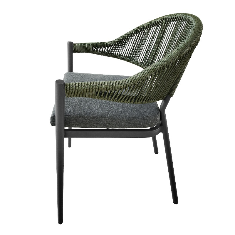 Cadeira de jardim de vime de vime de vime de metal por atacado de fábrica para varanda ao ar livre