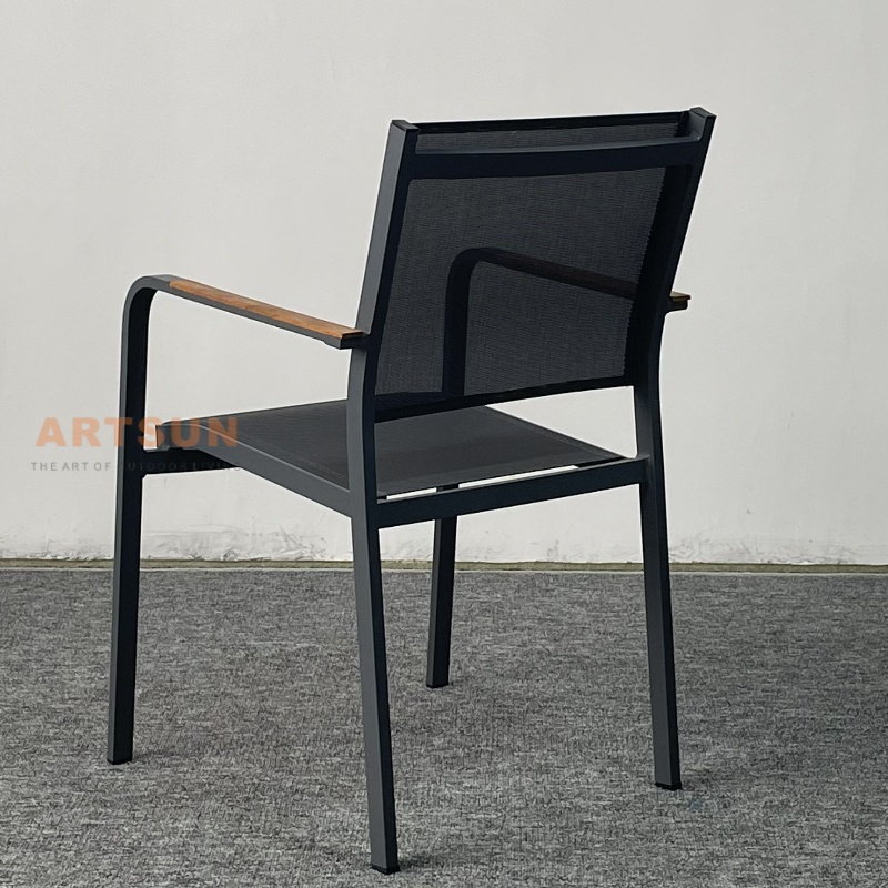 Cadeiras de jantar empilháveis ​​de design respirável para quintal
