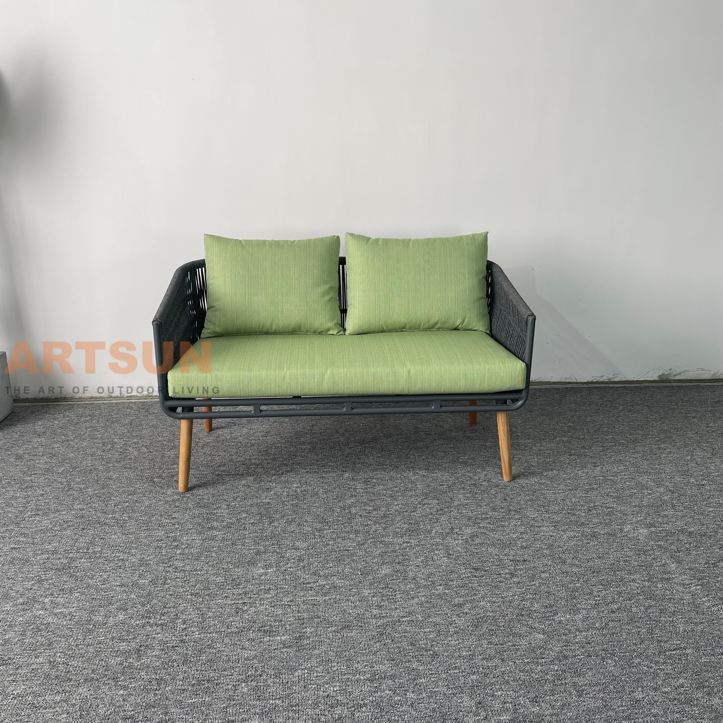 Sofá de jardim leve de corda de tecido mais popular para relaxar ao ar livre