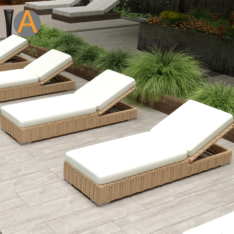Espreguiçadeira reclinável do sol da cama de sol para piscina externa