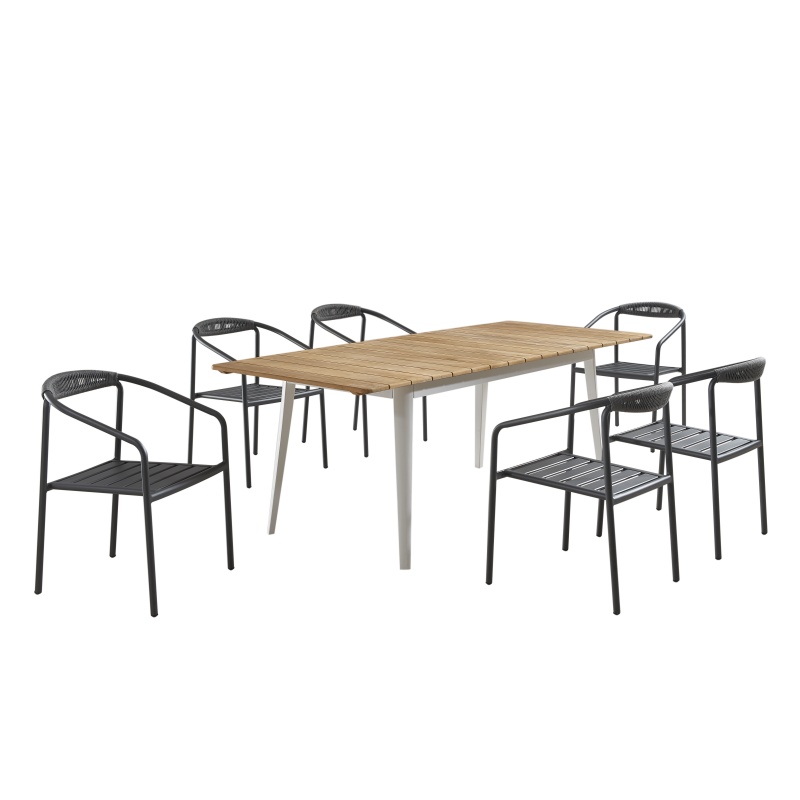 Cadeiras de mesa ao ar livre de alumínio em pó de alta qualidade para pátio