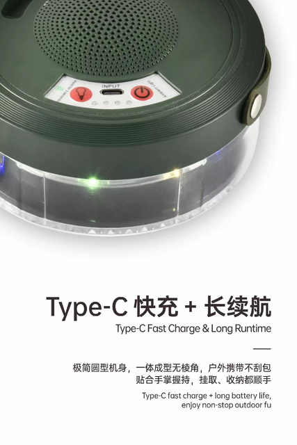 Iluminação de acampamento ao ar livre tipo-c carga rápida longo tempo de execução multi-cor led operação de um toque jardim lâmpada portátil